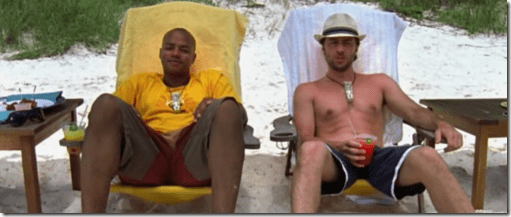 jd and turk on the beach